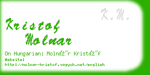 kristof molnar business card